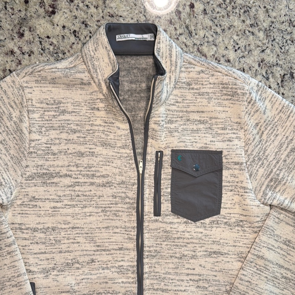 Criquet Gray and Cream Full-Zip Jacket